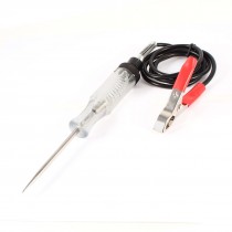 DC12V Car Circuit Voltage Tester Pen Clear Plastic Handle Black Cap