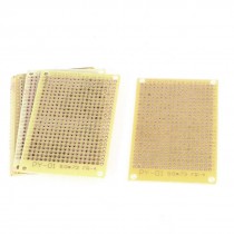 50mm x 73mm Panel Single Side Copper PCB Circuit Board Stripboard Beige 5 Pcs