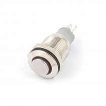 DC 12V Red Illuminated LED 16mm Stainless Steel Momentary Button Switch SPDT