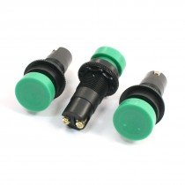 Machine Tools Green Round Head Momentary Push Button Switch 24V-110V 6A 3 Pcs