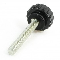 Plastic 40mm x 6mm Male Thread Screw On Designed Round Head Clamping Knob