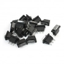 20Pcs 3Pin On/Off SPDT Black Button Waterproof Snap in Boat Rocker Switches