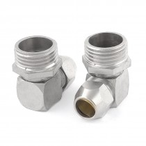 2 Pcs 1 2" PT Male to 10mm Elbow Quick Coupler Fitting Rigth Angle Connector