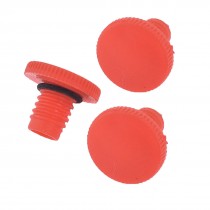 Red Plastic 11mm Male Thread Air Compressor Component Oil Plug 3 Pcs