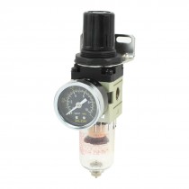Adjustable Pressure Regulator 1/4" PT w 0-1Mpa Air Pressure Gauge
