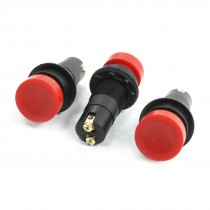 3 Pieces Machine Tools Red Round Head Momentary Push Button Switch 24V-110V 6A