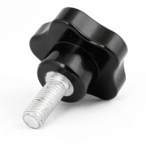 M10 Male Thread Metal Clamping Star Knobs Grips 54mm Height Black Silver Tone