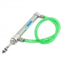 CDJ2B10-50-B 1.0Mpa Dual Action Air Cylinder w Clear Green 6mm x 4mm PU Hose