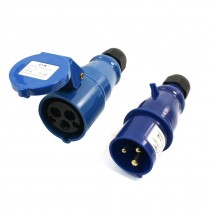 Waterproof IEC309-2 2P+E Industrial Plug Socket Blue AC 220-240V 16A Amp