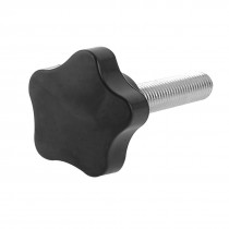 M10 x 50mm Male Thread 38mm Star Head Clamping Knob Black