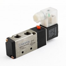 DC 24V 125mA 4W 4V210 08 2 Position 5 Way Control Solenoid Valve Black