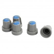 5Pcs Gray Blue 10mm Top 6mm Shaft Insert Dia Potentiometer Rotary Knobs Caps