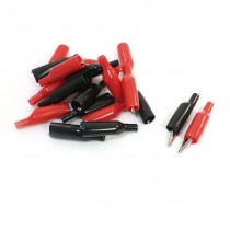 20Pcs Insulating Red Black Boot Test Clip Probe Testing Alligator Clamp