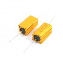 5% 5W 25 Ohm Wirewound Aluminum Housed Resistor Gold Tone 2 Pcs