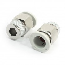 2Pcs 41/64" Male Thread to 15/32" Hose Push in Straight Connector Quick Fittings