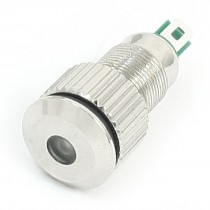 DC 24V 8mm Thread Dia Metal Green LED Indicator Light Signal Lamp