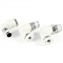 3 Pcs Pneumatic Connectors 4mm to 10mm Male Thread L Shaped Quick Fittings