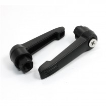 2Pcs Machinery M8 Female Thread Adjustable Metal Handle Lever Black