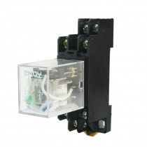 DC 12V 5A Coil DPDT 8-Pin Green Lamp Motor Controller Power Relay w Socket Base