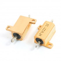 2 Pcs Chassis Mounted Aluminum Housing Wire Wound Resistors 10W 220 Ohm