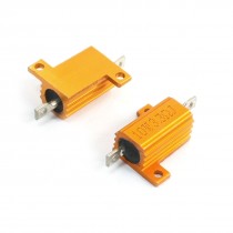 2Pcs Yellow Aluminum Shell Housed Clad Power Resistors 10Watt 3.3 Ohm
