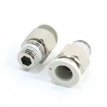 2pcs 15 32" Male Thread to 25 64" Tube One Touch Pneumatic Air Push in Fittings