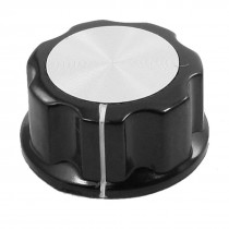 Black Silver Tone 31mm Top Rotary Knob for 6mm Dia. Shaft Potentiometer
