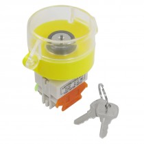 AC 660V 10A 1NO 1NC 2 Position Keylock Key Lock Push Button Switch w Cover