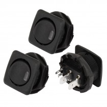 3 Pcs Red Light SPST NO-OFF Round Boat Rocker Switch 4 Pins DC 12V for Car