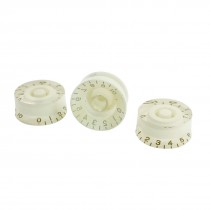 3 Pcs White Clear Round Insulating Voice Adjustable Rotary Knob 0-10dB