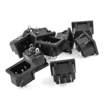 10 PCS AC 250V 10A Clamping Type Mounted IEC 320 C14 Inlet Power Socket