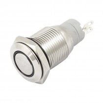 DC 24V Blue Illuminated LED 16mm Locking Push Button Switch SPDT