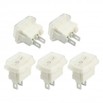 5Pcs SPST Waterproof 2Pin Soldered Snap in Rocker Switch 3A 250VAC 6A 125VAC