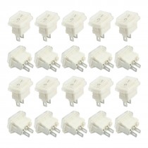 20Pcs 2Pin on-off SPST Waterproof Rocker Switches White AC 3A 250V 6A 125V
