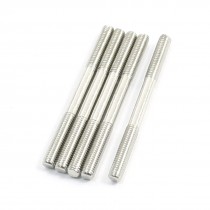 5 Pieces Gray Steel 2.5mm Dia Both Ends Thread Tight Adjustable Push Rod Braces