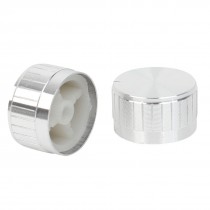 2 Pcs 6mm Knurled Shaft Insert Diameter Potentiometer Round Control Knobs