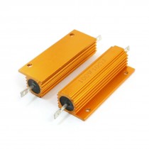 100Watt 10 Ohm Chassis Mounted Aluminum Shell Housded Clad Resistor 2 Pcs