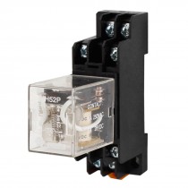 DC12V Coil DPDT Electromagnetic Power Relay 5A 250VAC w Socket