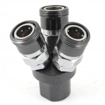 1/4NPT Thread to 13mm Quick Adapter Coupling Three Way Pass Air Coupler