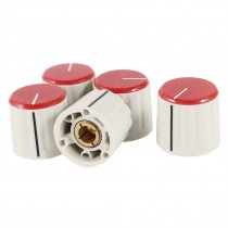 5 Pcs 6mm Knob Cap Hole Dia Knurled 21mmx20mm for Rotary Potentiometer