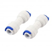 2 Pcs Plastic 6 7mm to 6 7mm Push in Water Dispenser Quick Adapter
