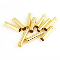 10 Pieces Gold Tone Metal Bullet Plug Female Connector 4mm