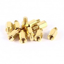 10 Pcs PC PCB Motherboard Brass Standoff Hexagonal Spacer M3 7+4mm