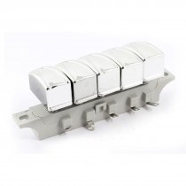 AC 250V 1A Floor Fan 5 Position Silver Tone Interlock Push Button Switch