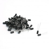 100 Pcs 4 x 8mm Radial Lead Soldering Electrolytic Capacitor 10V 100uF