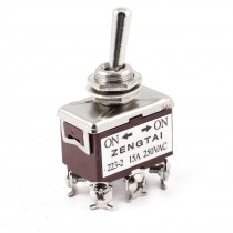 AC 250V 15A Wobble Lever DPDT Monentary ON-ON 2 Position Toggle Switch