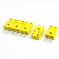 5Pcs RTD Circuits K Type Temperature Sensor Thermocouple Plugs Yellow