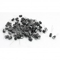 100 Pcs 6 x 8mm Radial Type Through Hole Electrolytic Capacitor 10V 470uF