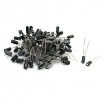 4mm x 8mm Radial Type Aluminum Electrolytic Capacitor 25V 10uF 100 Pcs