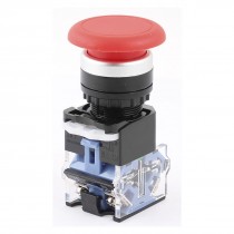 AC 600V 10A 1NO 1NC DPST Momentary Green Mushroom Head Push Button Switch